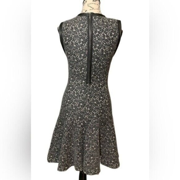 Rebecca Taylor Women's Sleeveless Wool Blend Lace Bonded Dress Grey/Black Size:2 - Picture 3 of 13